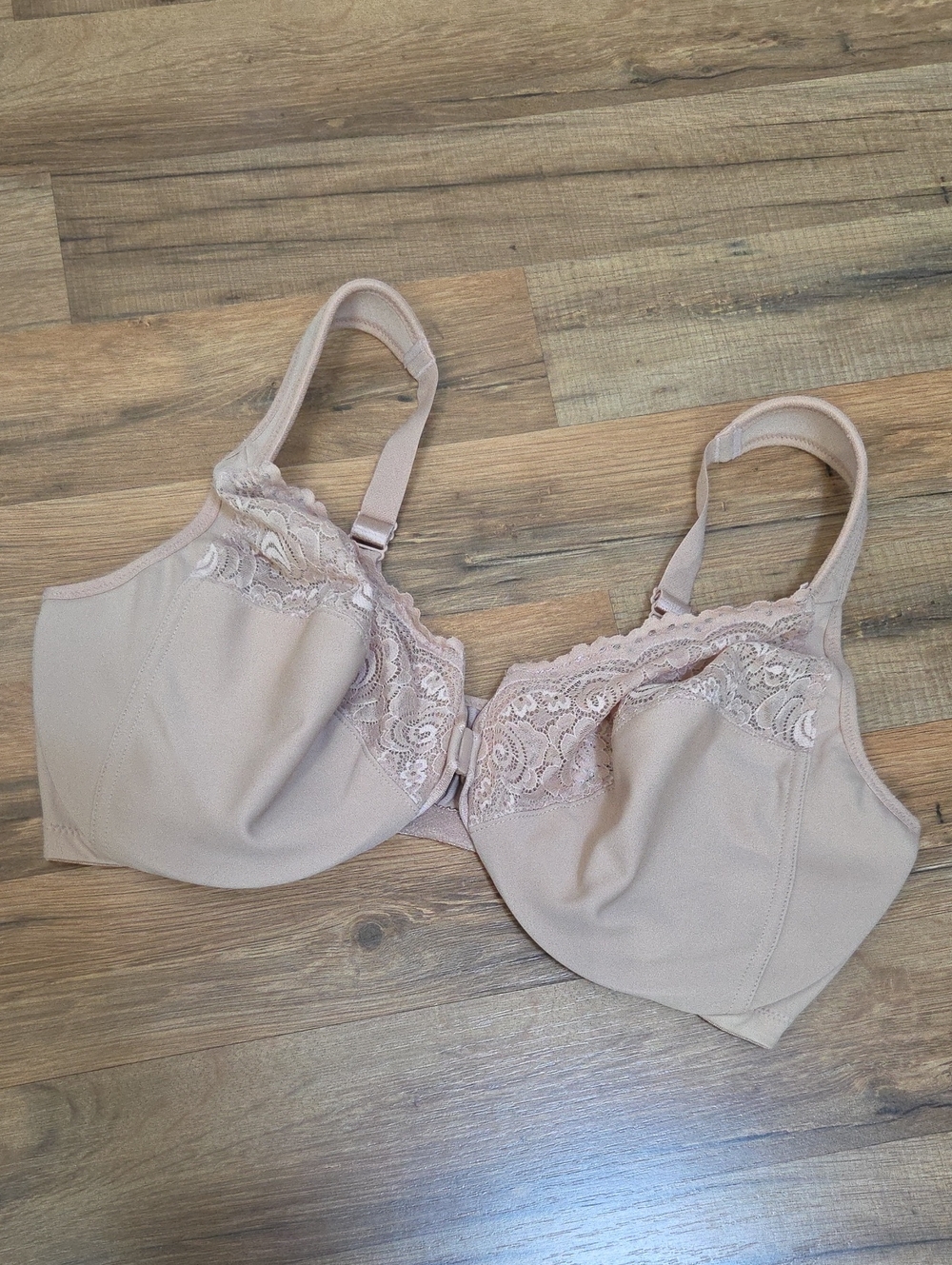 Glamorise Full Coverage Wonderwire Front Close Bra 1245 - Light Beige -42F